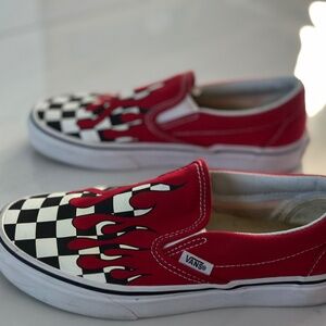 VANS Classic Slip-On CHECKER FLAME with Blood Drip